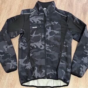 ARSUXEO Jacket Mens Small Black Camo Soft Shell Cycling Cold Weather Windproof